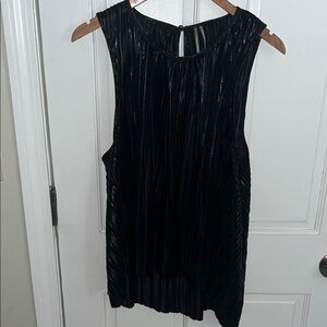 Anthropologie Black Textured Sleeveless Top Tank Blouse Large